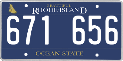 RI license plate 671656