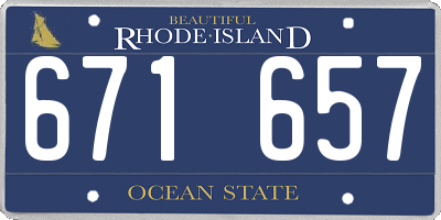 RI license plate 671657