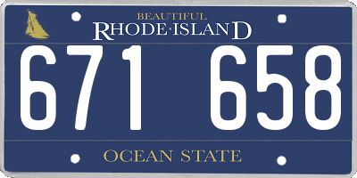 RI license plate 671658