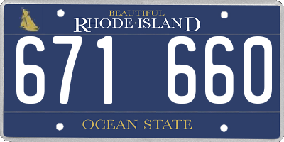RI license plate 671660