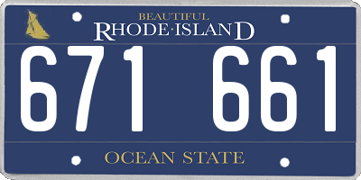 RI license plate 671661