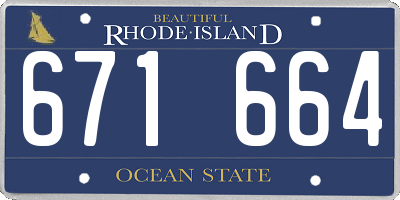RI license plate 671664