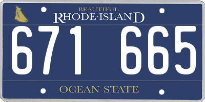 RI license plate 671665
