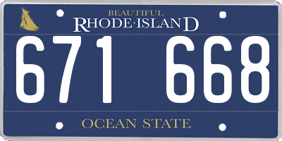 RI license plate 671668