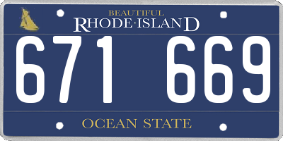 RI license plate 671669