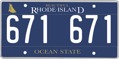 RI license plate 671671