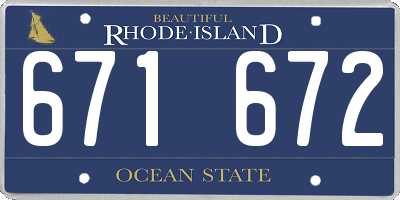 RI license plate 671672