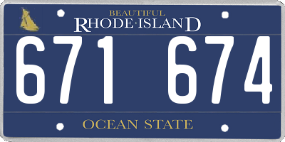 RI license plate 671674