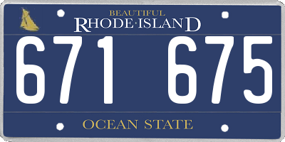 RI license plate 671675
