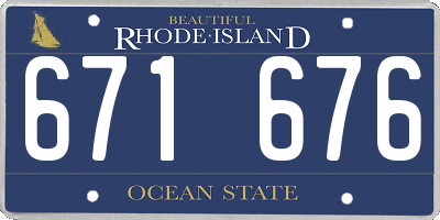 RI license plate 671676