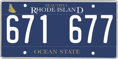 RI license plate 671677