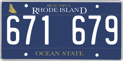 RI license plate 671679