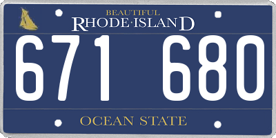 RI license plate 671680
