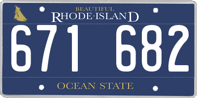 RI license plate 671682