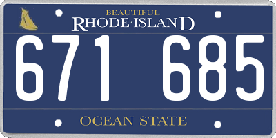 RI license plate 671685