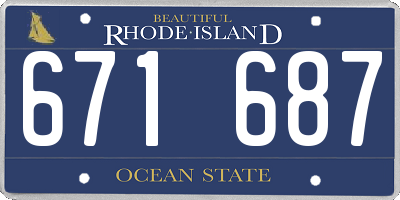 RI license plate 671687