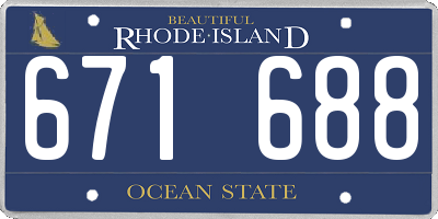 RI license plate 671688