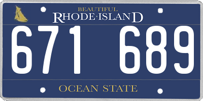 RI license plate 671689