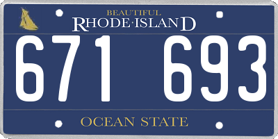 RI license plate 671693