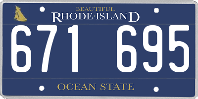 RI license plate 671695