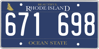 RI license plate 671698