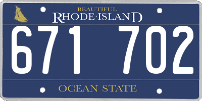 RI license plate 671702
