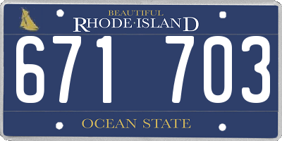 RI license plate 671703