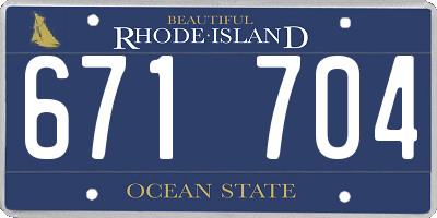 RI license plate 671704