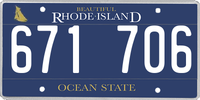 RI license plate 671706