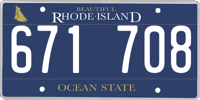 RI license plate 671708