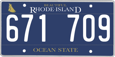 RI license plate 671709