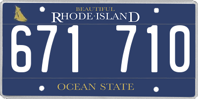 RI license plate 671710
