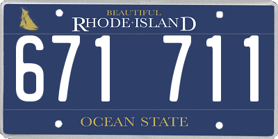 RI license plate 671711