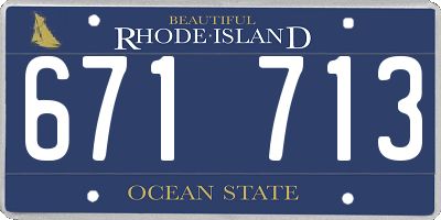 RI license plate 671713