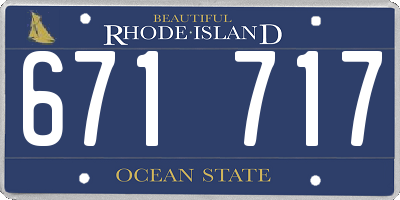 RI license plate 671717