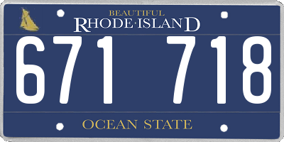 RI license plate 671718