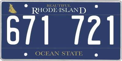 RI license plate 671721