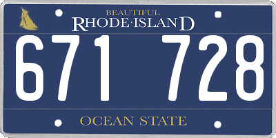 RI license plate 671728