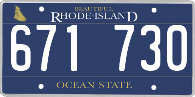 RI license plate 671730