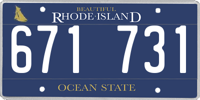 RI license plate 671731