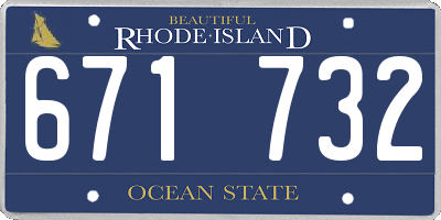 RI license plate 671732