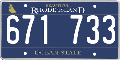 RI license plate 671733