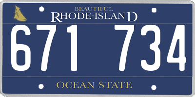 RI license plate 671734