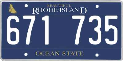 RI license plate 671735