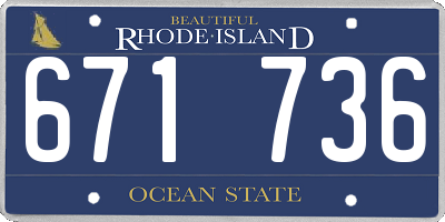 RI license plate 671736