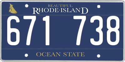 RI license plate 671738