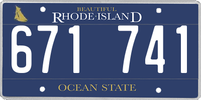 RI license plate 671741