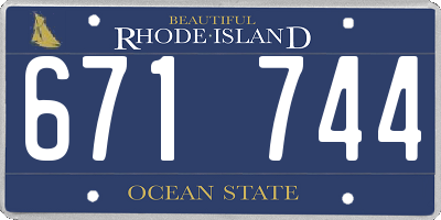 RI license plate 671744