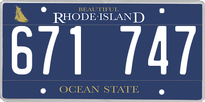 RI license plate 671747