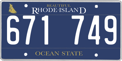RI license plate 671749